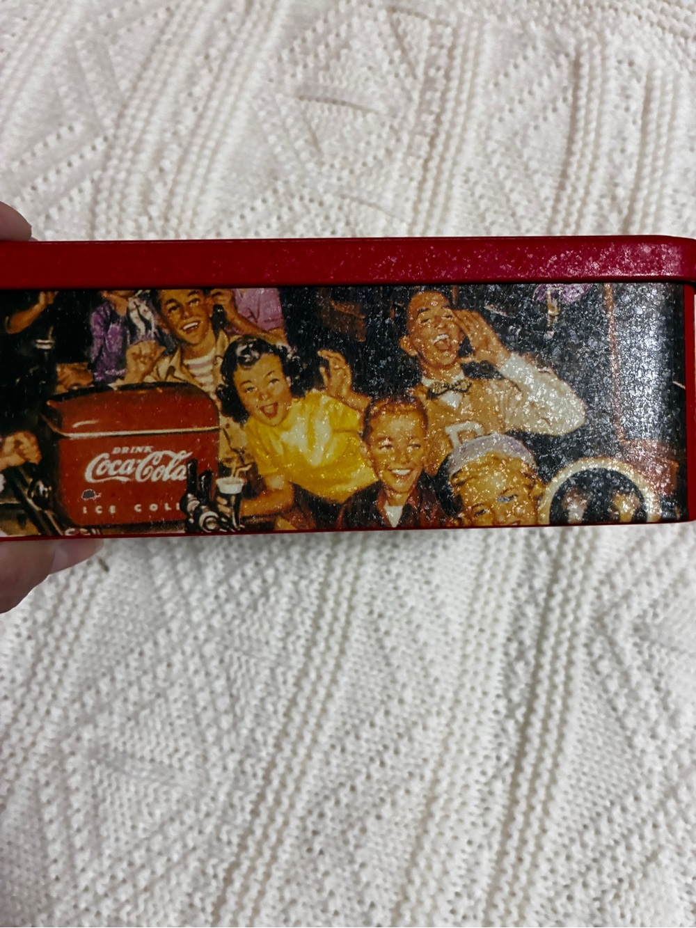 Coca Cola Red Metal Keepsake Box with Retro Diner Illustration - Picture 4 of 8